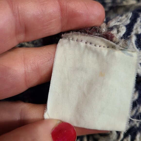 Vtg Woolrich Sweater Womens Medium Fair Isle Cottage Farm Wool Handframed 90s - Picture 9 of 11